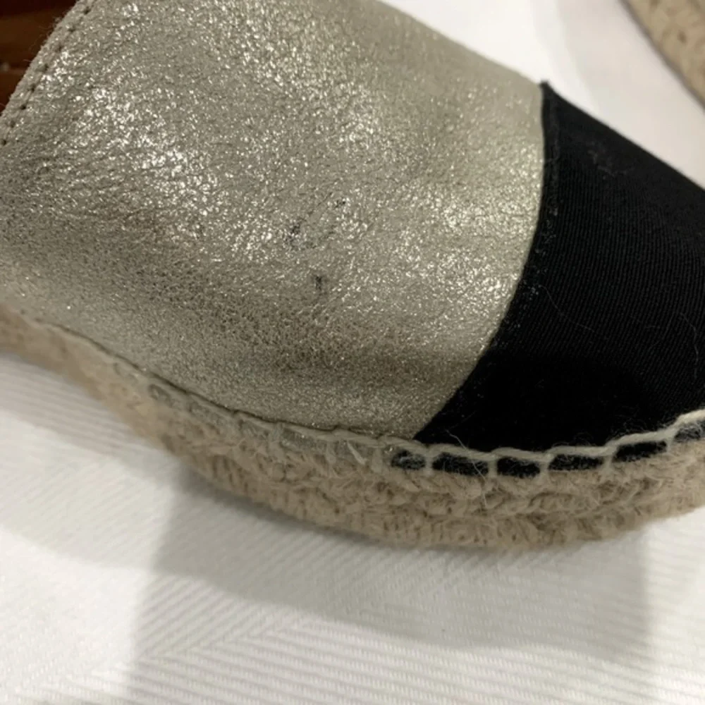 Kurt Geiger London Morella‎ Gold Leather Espadrilles Size 38